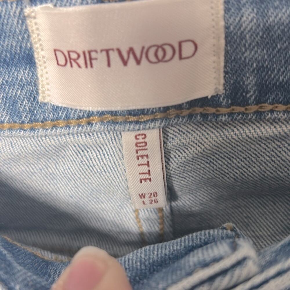 NWT Driftwood Colette cropped straight leg blue floral embroidered cuff hem jean - Picture 10 of 11